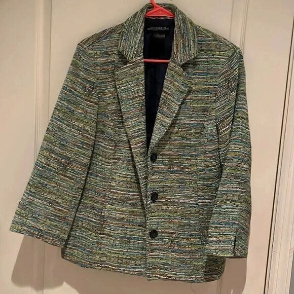 Monterey Bay super cool blue/green blazer Size 14 - Picture 1 of 4